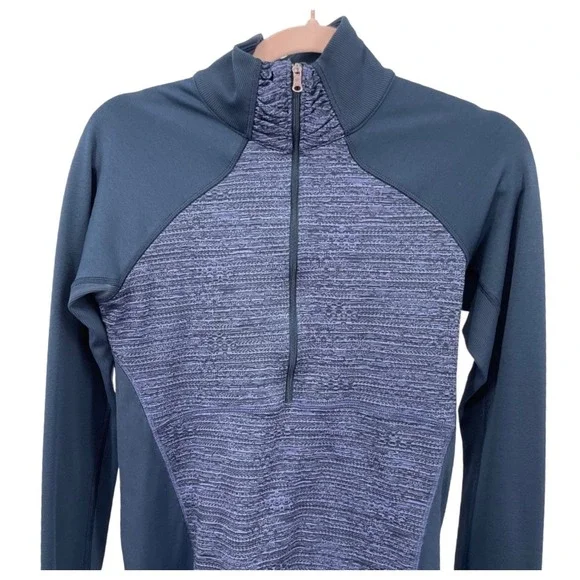 Calia Quarter Zip Pullover Womens Small Navy Blue Space Dye Thumbhole - Picture 11 of 11